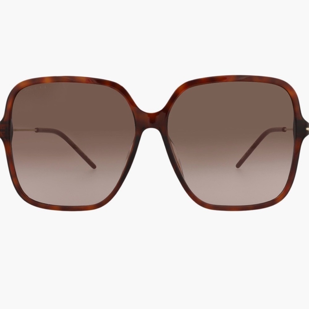 Gucci 60mm Tortoise Oversized Sunglasses NWT Designer Luxe Shades - Picture 1 of 13